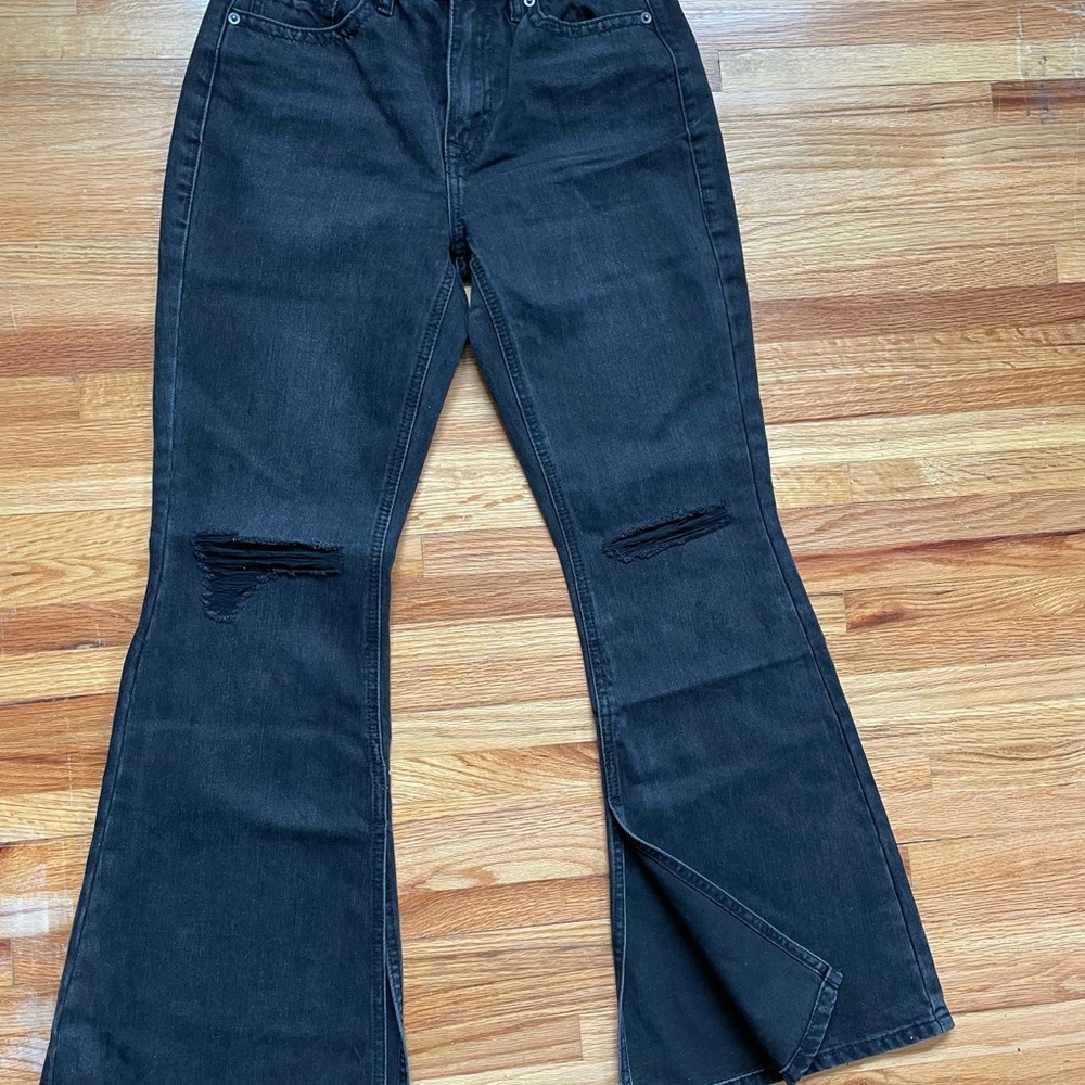 Rock & Roll Denim Black Flare Wide Leg Jeans